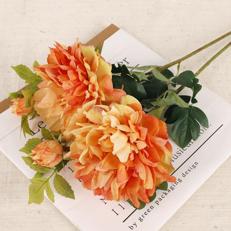 Peony simulation bouquet, indoor home decoration Western rose fake flower Foreign peony