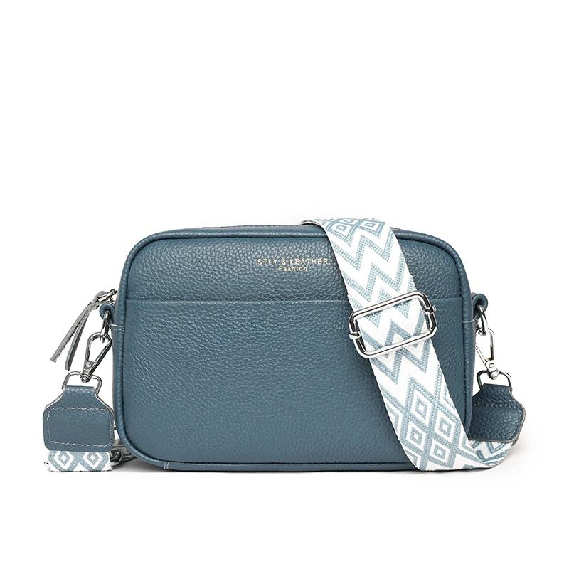 Genuine Leather Women's Crossbody Luxury Branded Soft Cowhide Shoulder Bag Simple Crossbody Purse Wallet Fashi Girls Tote Bag