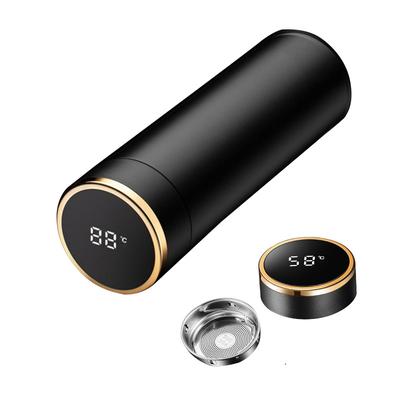 LOGO 500ml Thermos Coffee Mug Stainless Steel Coffee Cup Temperature Display Vacuum Flask Thermal Tumbler Insulated Water Bottle