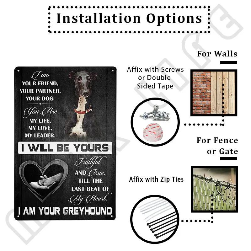 Windhund Metallschild Ich bin dein Freund Ich bin dein Windhund Poster Badezimmerzimmer Küche Garage Zuhause Kunst Wanddekoration