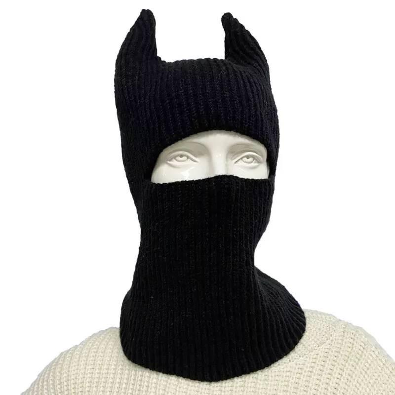 Cozy And Stylish Knitted Beanie Hat With Horns For Halloween Fun And Winter Warmth