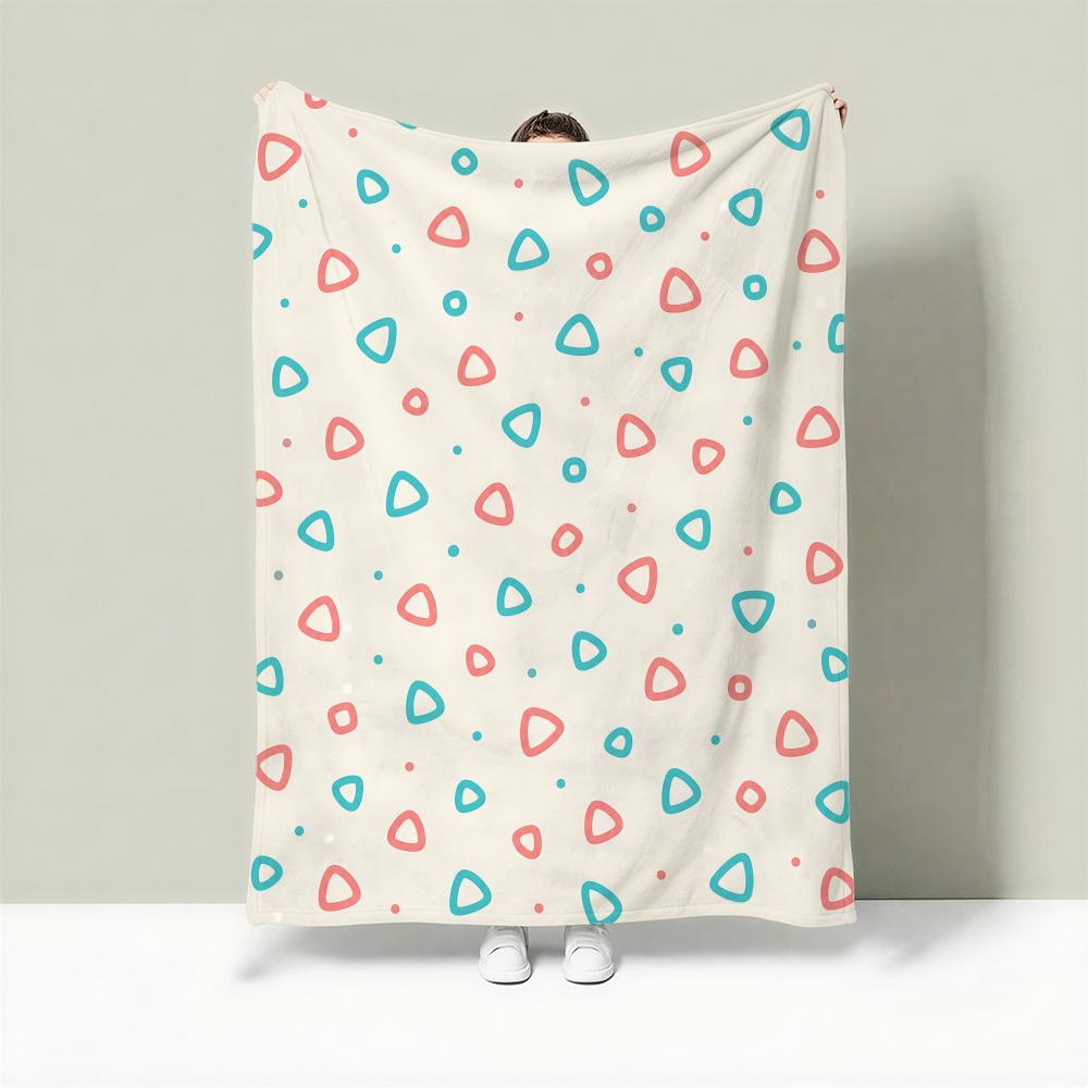 Macaronpolkadot Throw Lightweight 240G Flannel Blanket Soft Skin-Friendly For Summer Cooling