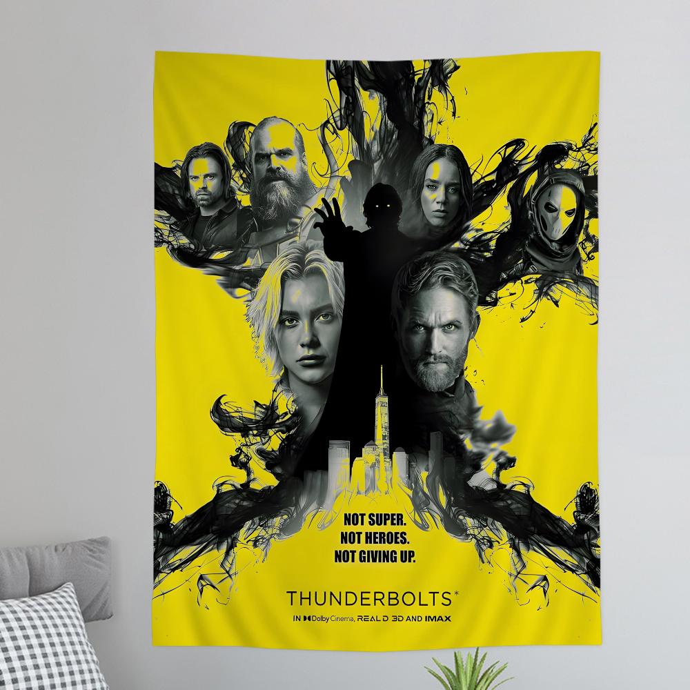 TThunderbolts 2025 Film Anime Wandteppich Wandbehang Dekoration Haushalt Wandbehang Heimdekoration
