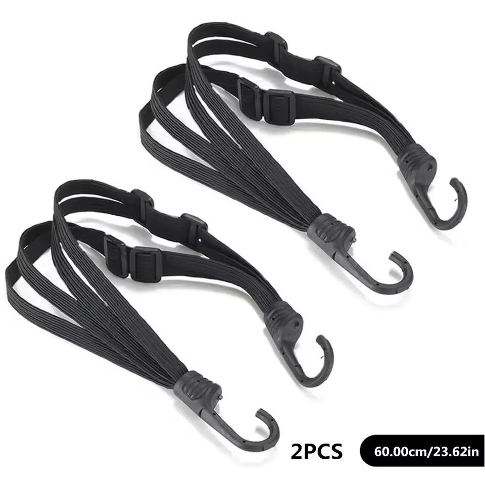 60/90CM Motorradhelmriemen Motorradzubehör Haken Gepäck Einziehbar Elastisches Seil Befestigungsgurt Motorradhelm