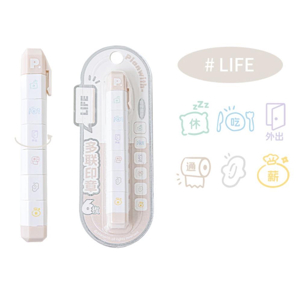 Tecknad sigillpenna självbläckande dagbokssigill söt att-göra-lista journalstämpel barngåva skolbrevpapper