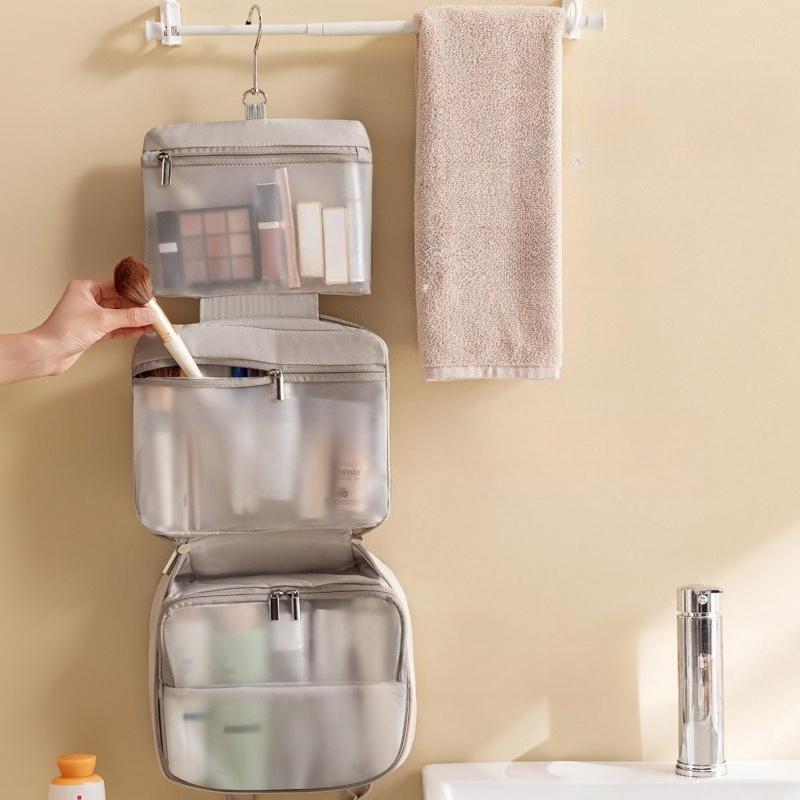 Travel Cosmetic Bag Waterproof Portable Handheld Wash Bag Makeup Brush Toiletry Storage Bag for Women Business Trip Daily Use