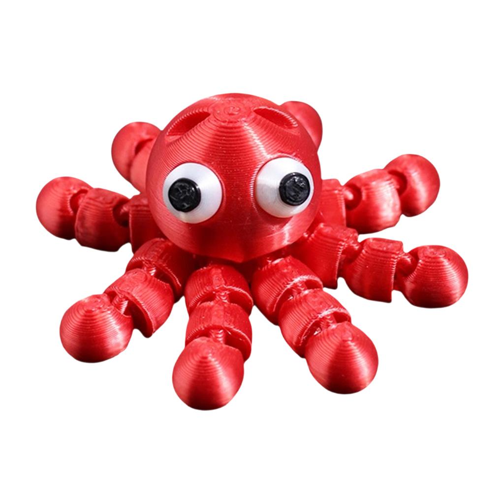 3D Printed Ornaments That Can Be Hung Backpacks Or School Bags; Squid And With Movable Joints.