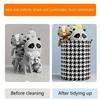 Foldable Houndstooth Laundry Hamper, Modern Fabric Storage Basket with Handle, Versatile for Bedroom, Bathroom, Living Room