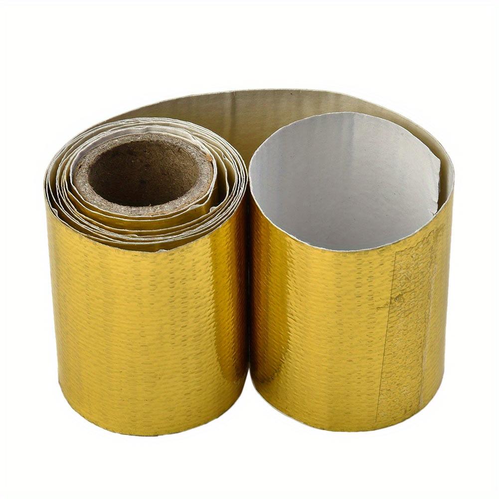 1 PC Gold Thermal Exhaust Tape Air Intake Heat Insulation Shield Wrap Reflective 2021 Aluminum Fiberglass Heat Shield Wrap Tape