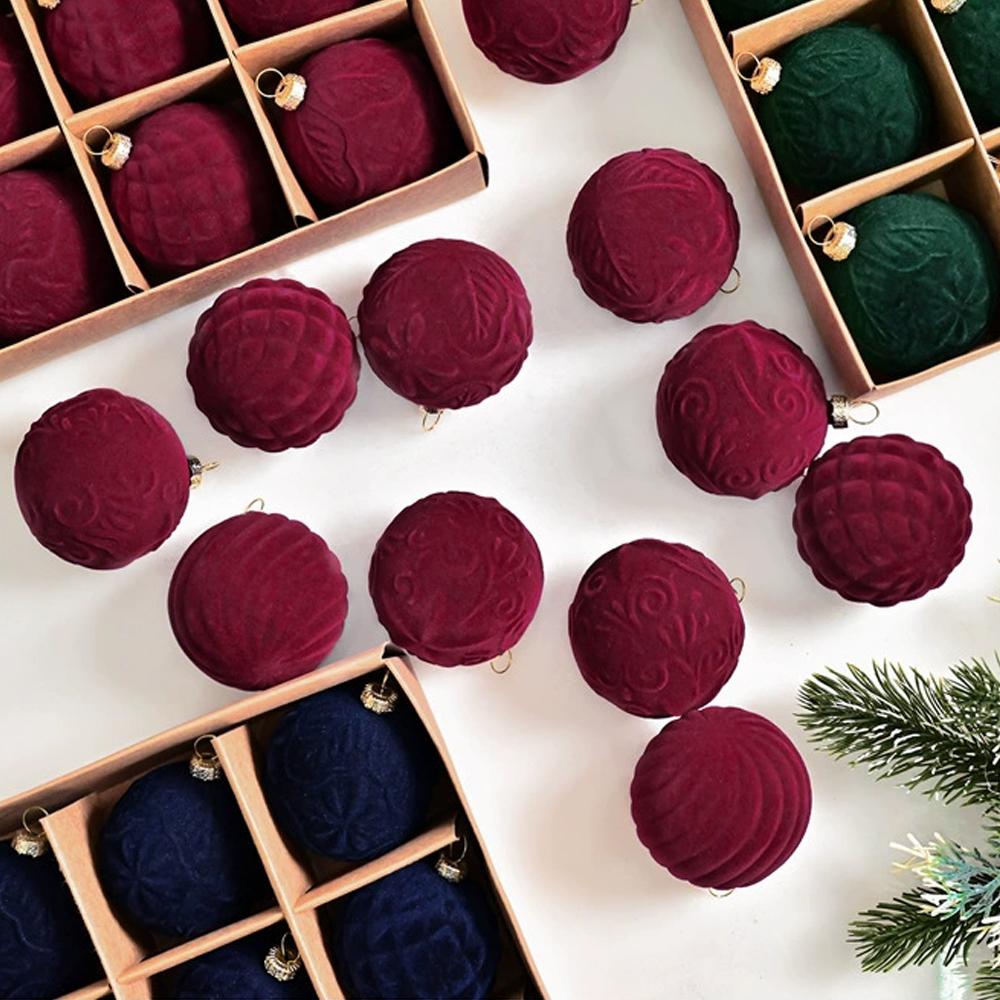 20PCS Special Shaped 6cm Christmas Ball Set With Plush Christmas Balls Christmas Tree Pendant Christmas Scene Decoration
