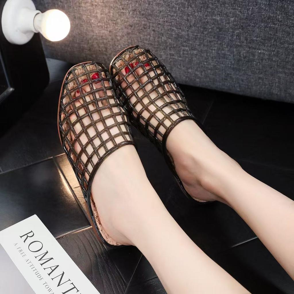 Summer Outerwear Casual Slippers for Women Luxury Designer Shoes for Women Breathable Hollow Flat Shoes Women Sandalias De Mujer