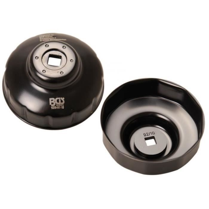 Clé À Filtres Cloches - BGS TECHNIC - Ø 92 Mm - 10 Pans Mâle - Noir - 180 G