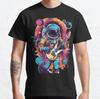 Astronaut Space Man Colorful Classic Made In USA T-Shirt S-3XL