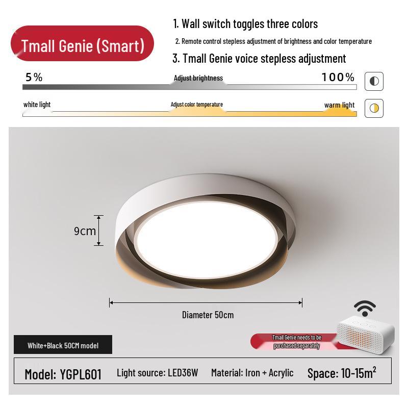 Modern Nordic LED Ceiling Light - Minimalist Round Design for Master Bedroom