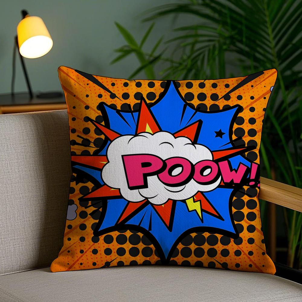 Welcome Omg Cushion Cover Plush Fabric Soft Double-Sided Printed Invisible Zipper Sofa Pillow Case Home Decor