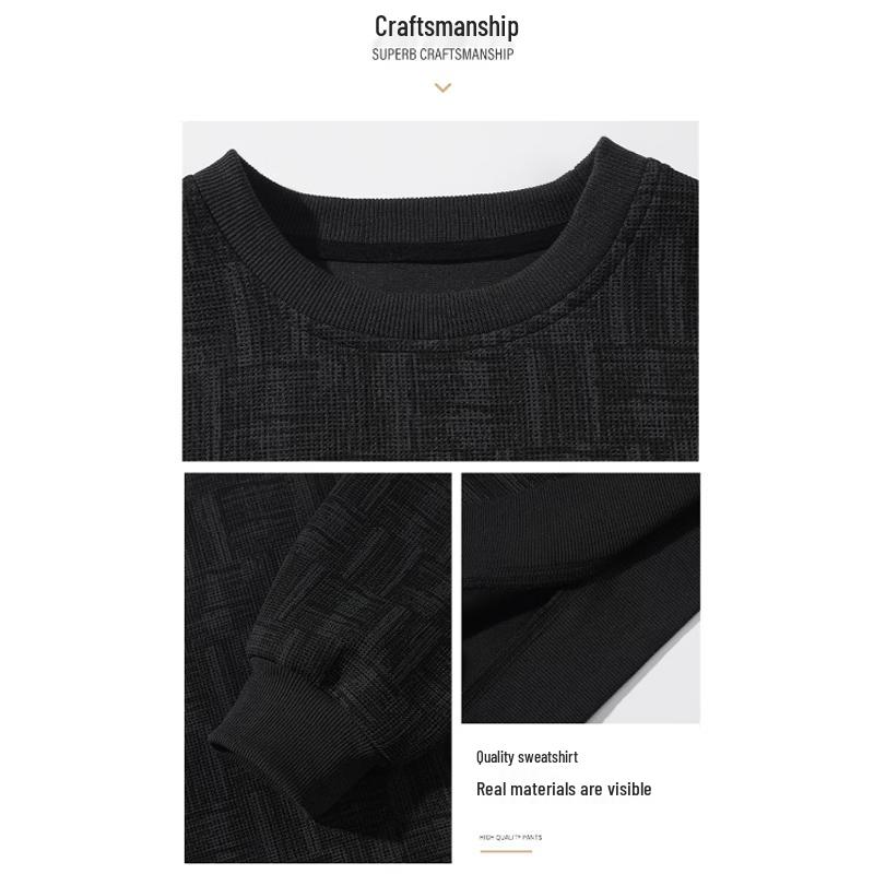 Wassup Sohot Men's American Retro Loose Casual Round Neck Long Sleeve Sweatshirt