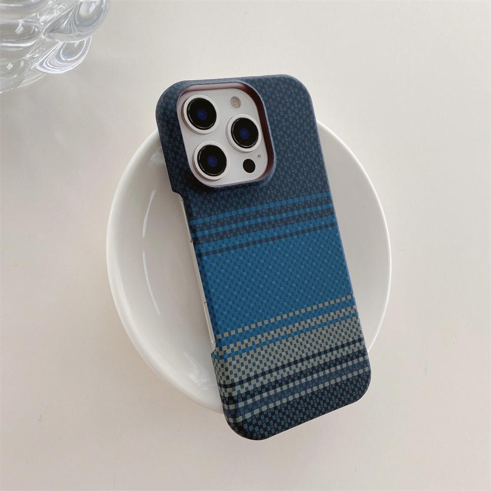 For IPhone 17 Air 16 Plus 15 14 13 Pro Max Kevlar Pattern Phone Case Carbon Fiber Leather Borderless Protective Cover