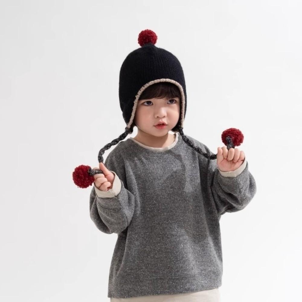Windproof Ear Protection Hat Warm Knitted Cap New Beanie Hat  Kids