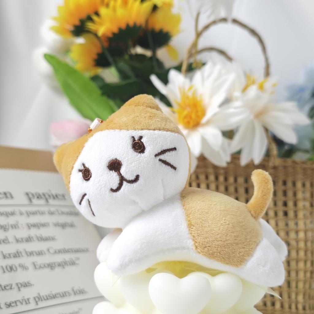 Plyšová kočka, Panenka kotě, Přívěsek na batoh, Domácí mazlíček, Strojová panenka