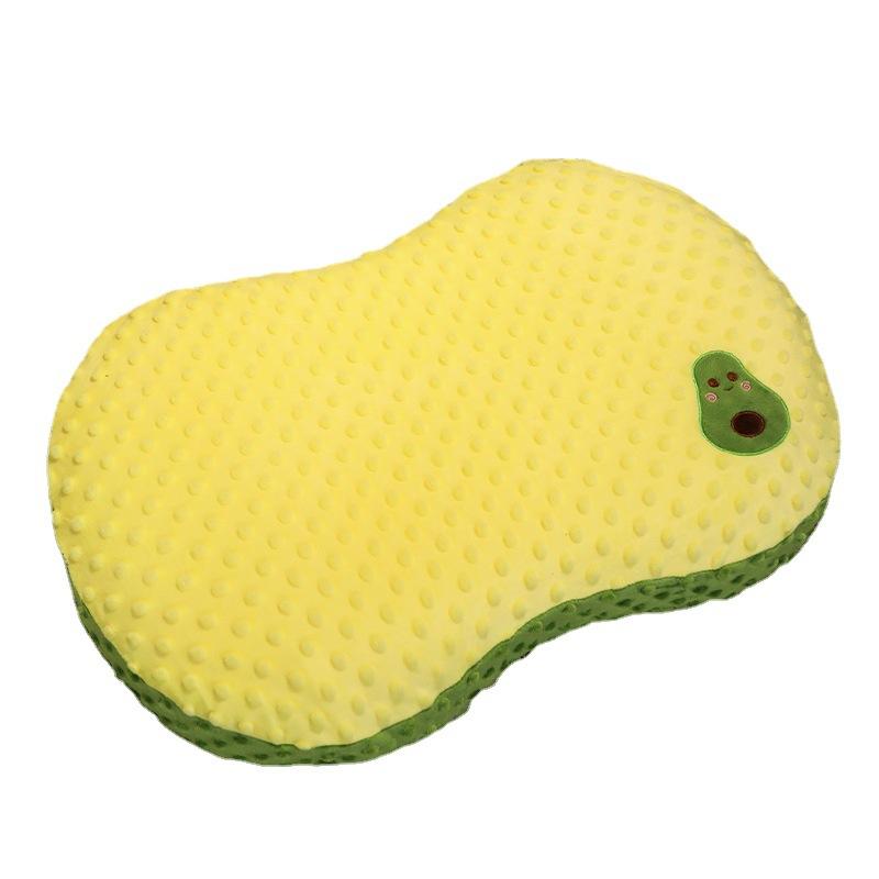 Soft Doudou Velvet Belly Pillow Memory Cotton Sleeping Decompression Pillow Bed Adult Stress Relief Assisted Sleeping Pillow Leather Shell