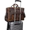 Vintage Men Leather 17" Laptop Briefcase Travel Overnight Shoulder Bag Satchel