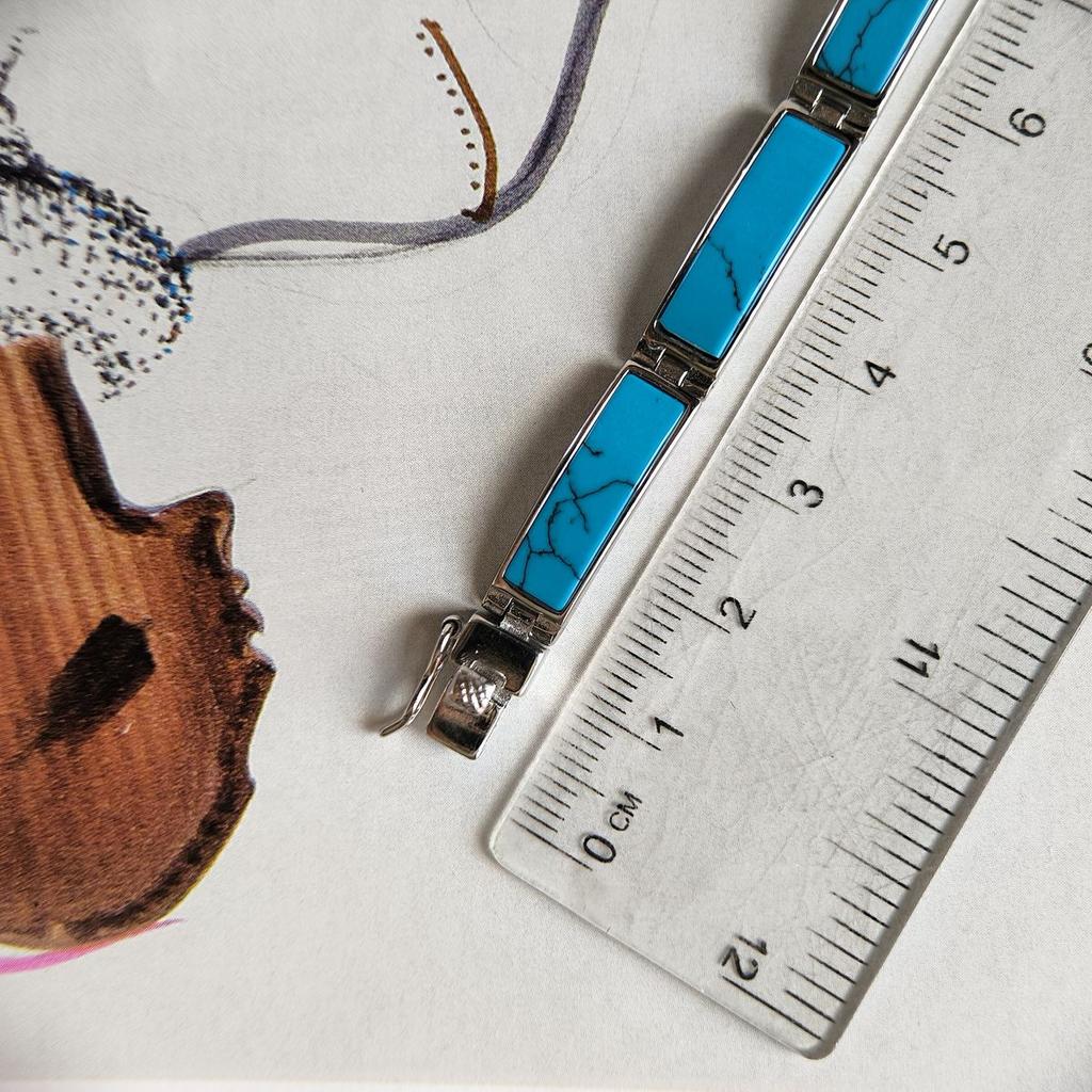 Серебряный браслет с бирюзой, вес изделия 18 гр (60002229)