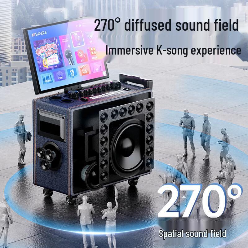 Sansui Q085 Portable Outdoor Karaoke Trolley Speaker