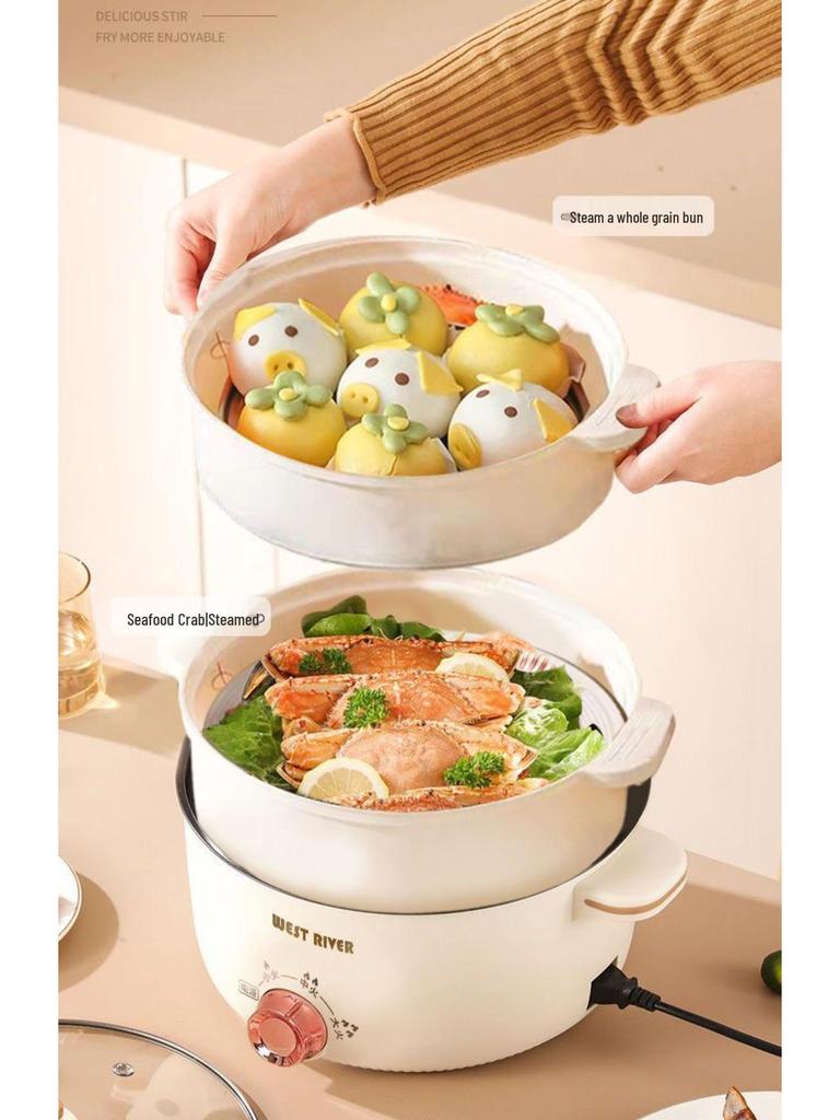 German Multifunctional Electric Cooking Pot: Fry, Steam, Boil, and Cook Rice with Non-Stick Surface