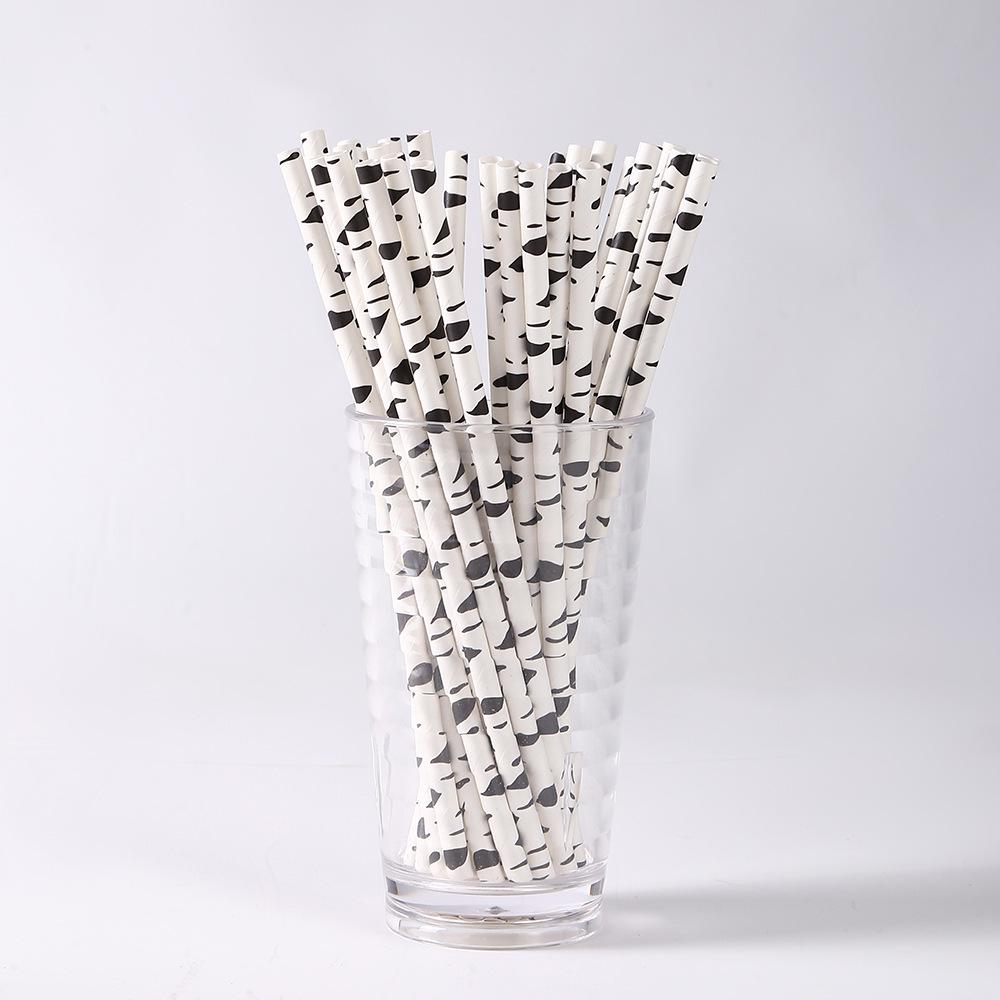 Biodegradable Flamingo Print Disposable Paper Straws - Individually Packaged for Milk Tea