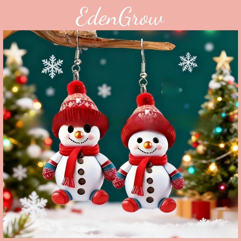 Snowman With Earrings Silver Posts And Cartoon Characters For Holiday Dressing