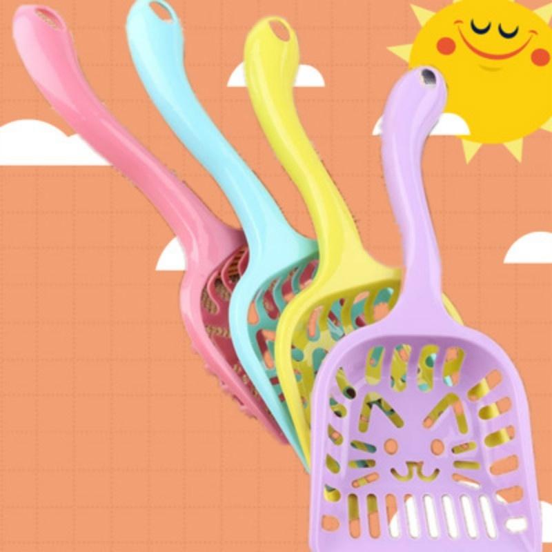 1Pc Color Random New Pet Products Shovel Cat Litter Plastic Scoop Cat Sand Cleaning Dog Food Spoons