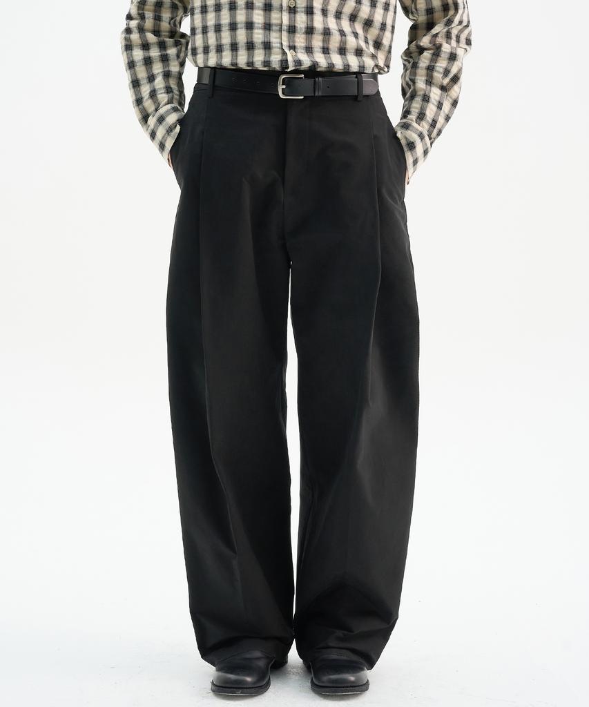 TRIP LE SENS Fw Side Pintuck Curved Pants_Black