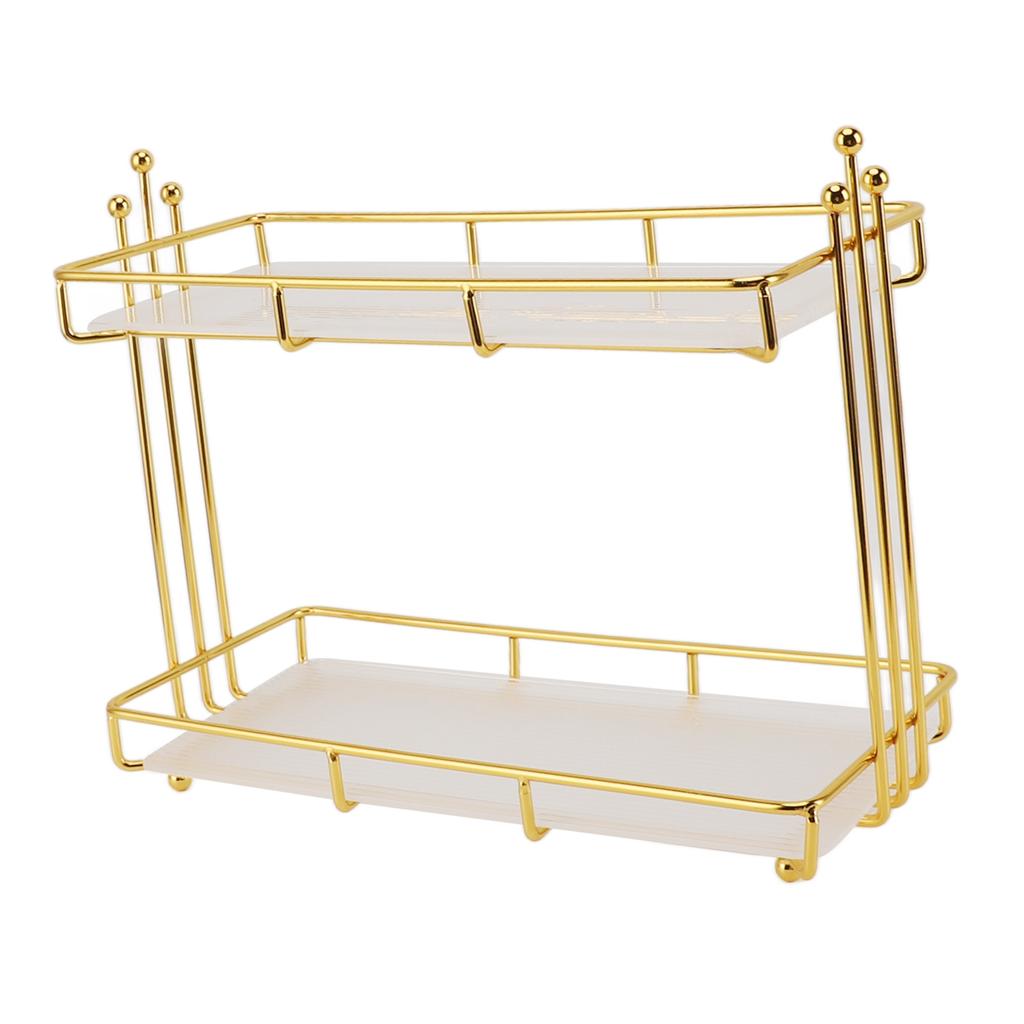 2 Tier Makeup Shelf Organizer Bathroom Countertop Organizer Vanity Tray Dresser Counter Cosmetics Skincare Perfume