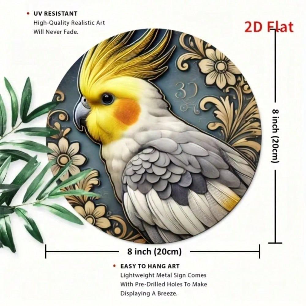 Bird Round Aluminum Sign UV Resistant Scratchproof Wall Art Home Office Decor