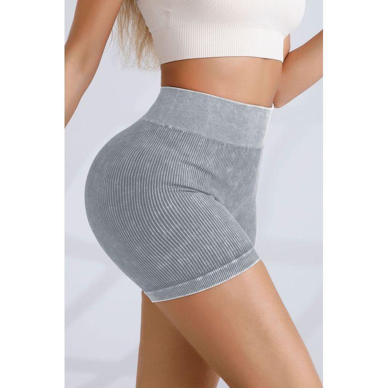 

Washed Yoga Pants Women Summer High Waist Buttock Lifting Quick-Drying Tight Running Fitness Pants Thread Solid Sweat pants Light gray S