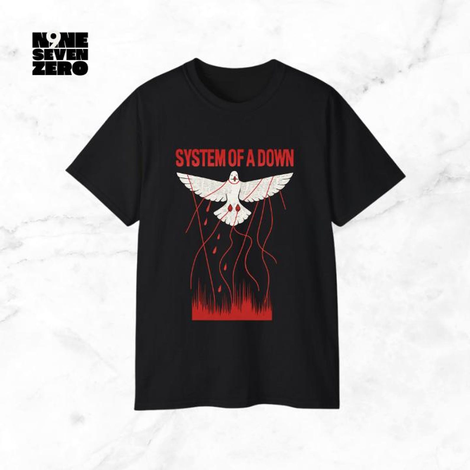 System of a Down T-Shirt: Dove Overcome Graphic Tee, Unisex Cotton 2XL