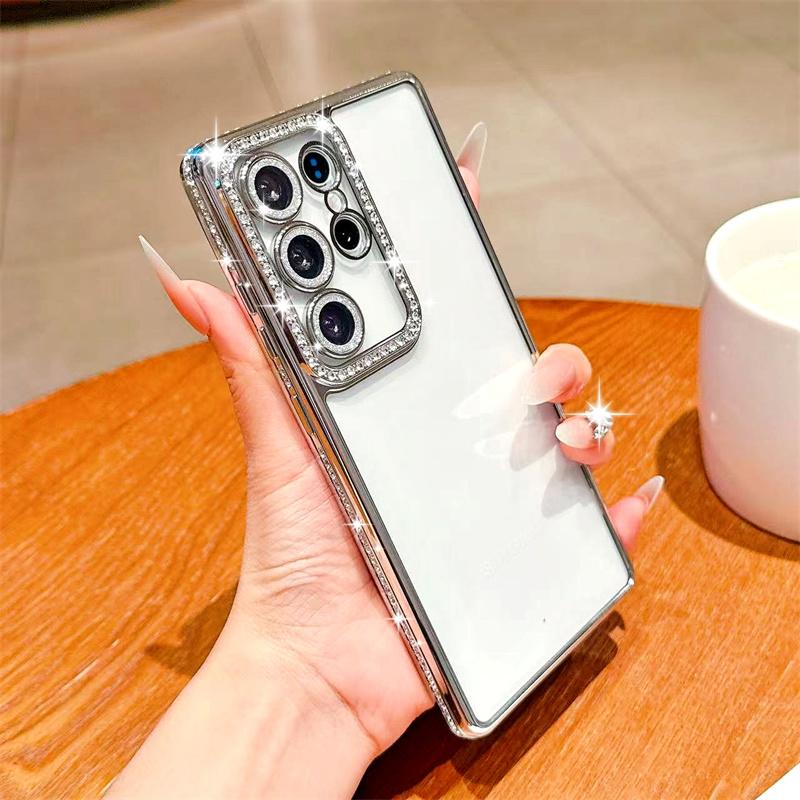 Glitter Diamant Etui for Samsung Galaxy S25 Edge S23 Ultra S24 FE A56 A36 A26 A16 A55 A35 A25 A15 A54 A34 A14 Deksel iPhone 16 15 Pro Max 14 Plus 13 12