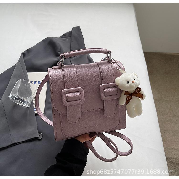 Premium Texture Foreign Style Cambridge Bag Women's 2025 New College Style Contrasting Color Backpack Commuter Shoulder Messenger Bag