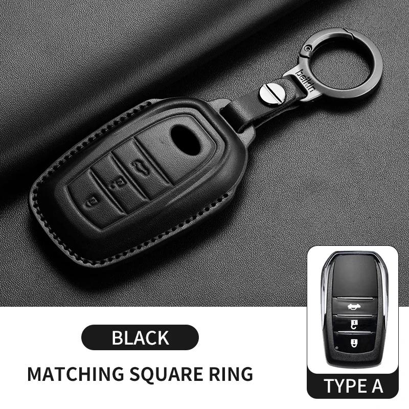 New Leather Car Remote Key Case Cover Shell for Toyota Prius Camry Corolla Avalon CHR RAV4 Land Cruiser Prado Keyless Key Fob