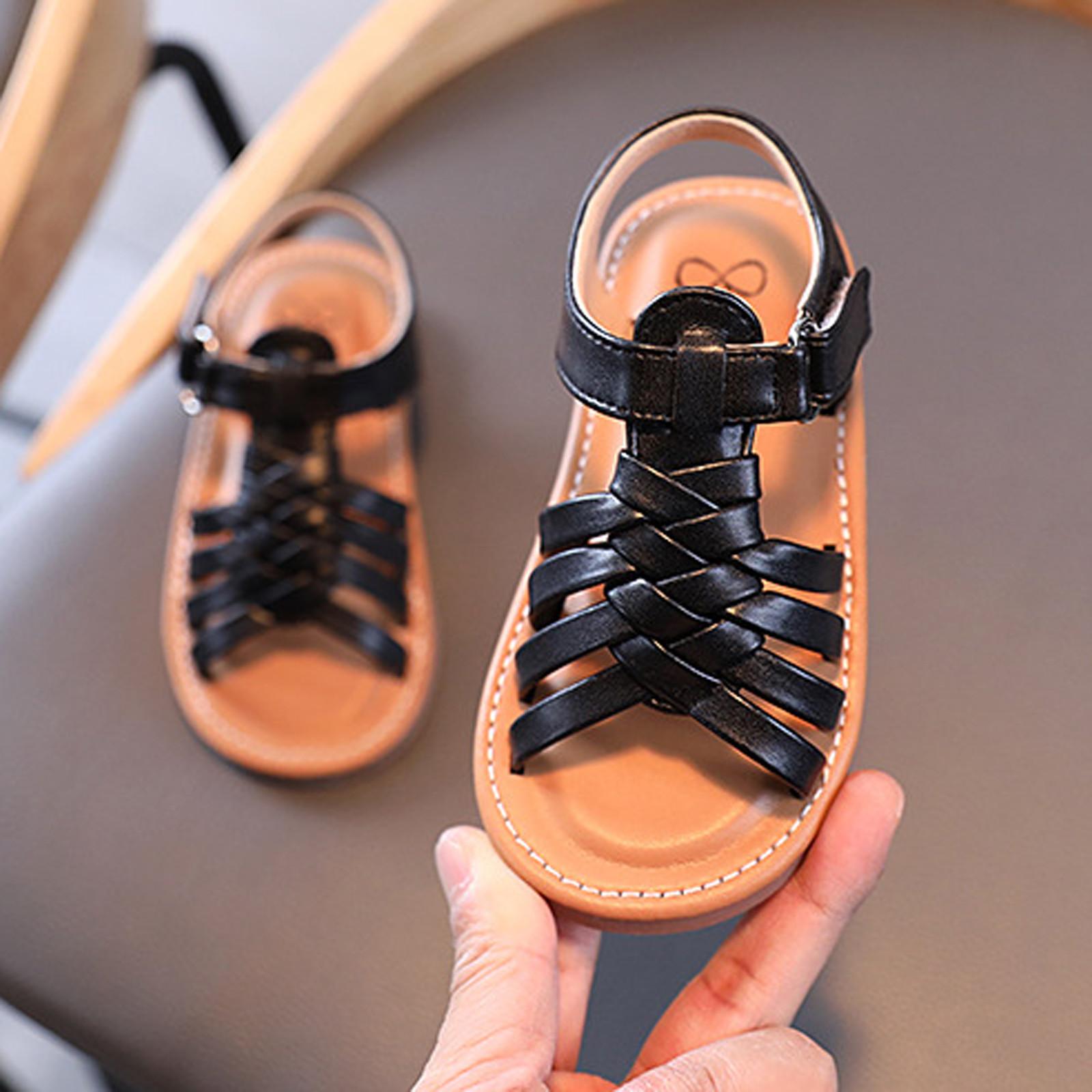 

Летние милые однотонные детские туфли для малышей, сандалии, детская обувь, детская обувь 23 чёрный