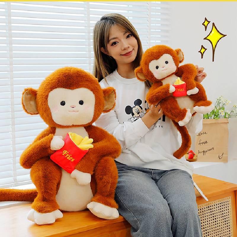 Plush Toys Monkey French Fries Golden Monkey Cartoon Animals Fill Doll Gift Toy