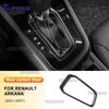 Real Dry Hard Carbon Fiber Sticker For Renault Arkana 2021 2022 2023 2024 2025 2026 2027 LHD Gear Shift Frame Cover Interior