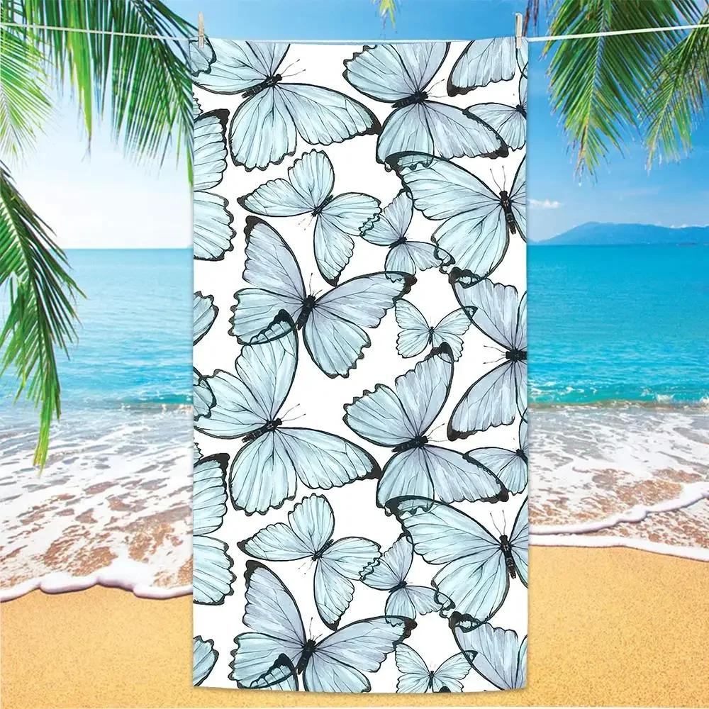 Sand Free Quick-dry Microfiber Bath Towels Tropical Plants Printed Beach Towel Portable Swimming Towels Blanket Beach Cover Up