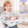 Waterproof Baby Feeding Bib Apron Smock, Full Coverage Mess-Free Bib with Table Cover for Kids 8M-5Y Boys Girls
