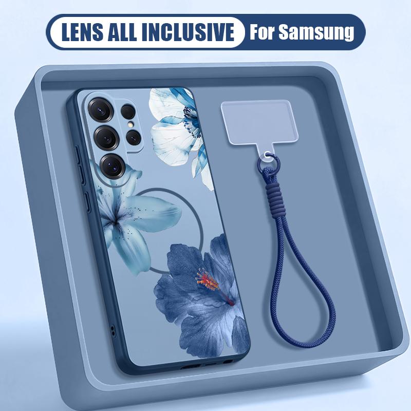 Aquarellblumen Druck Hülle Für Samsung S26 Ultra S25 FE S24 S24 Plus A57 A37 A17 A56 A36 A16 A55 A35 A15 A54 5G Hybrid Magnetisch Matt Abdeckung