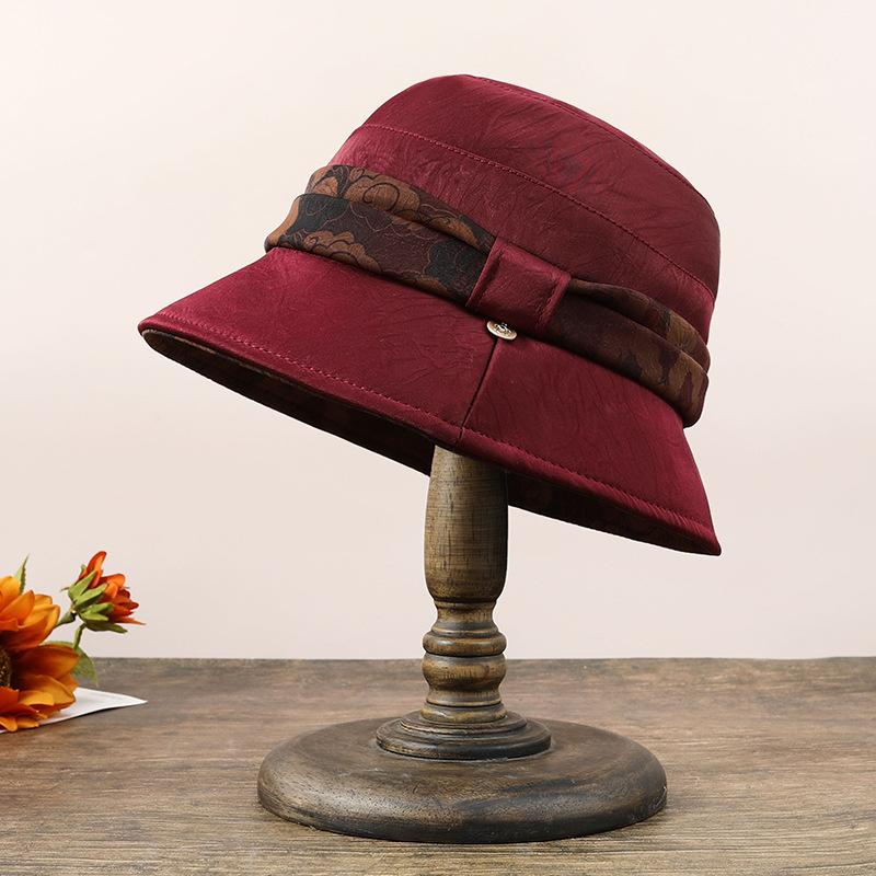 Ladies new hat autumn and winter top hat double thermal basin hat middle old man hat mother fashion bucket hat