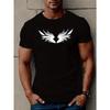 Men'S Summer T-Shirt with Angel Wings Design,Round Neck, Relaxed Fit, Oversized, Cool, Casual, and Fashionable