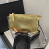 Fashion Street Pu Leather Underarm Tote Bag Rivet Korean Style Vintage Shoulder Bag Chain Strap Square Luxury Handbag Outdoor