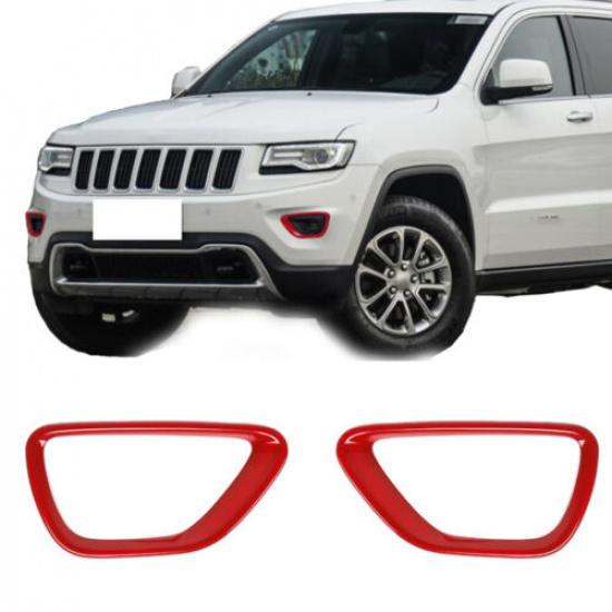 Front Fog Light Cover Lamp Frame Trim Bezel For Jeep Grand Cherokee 2014-16 Red