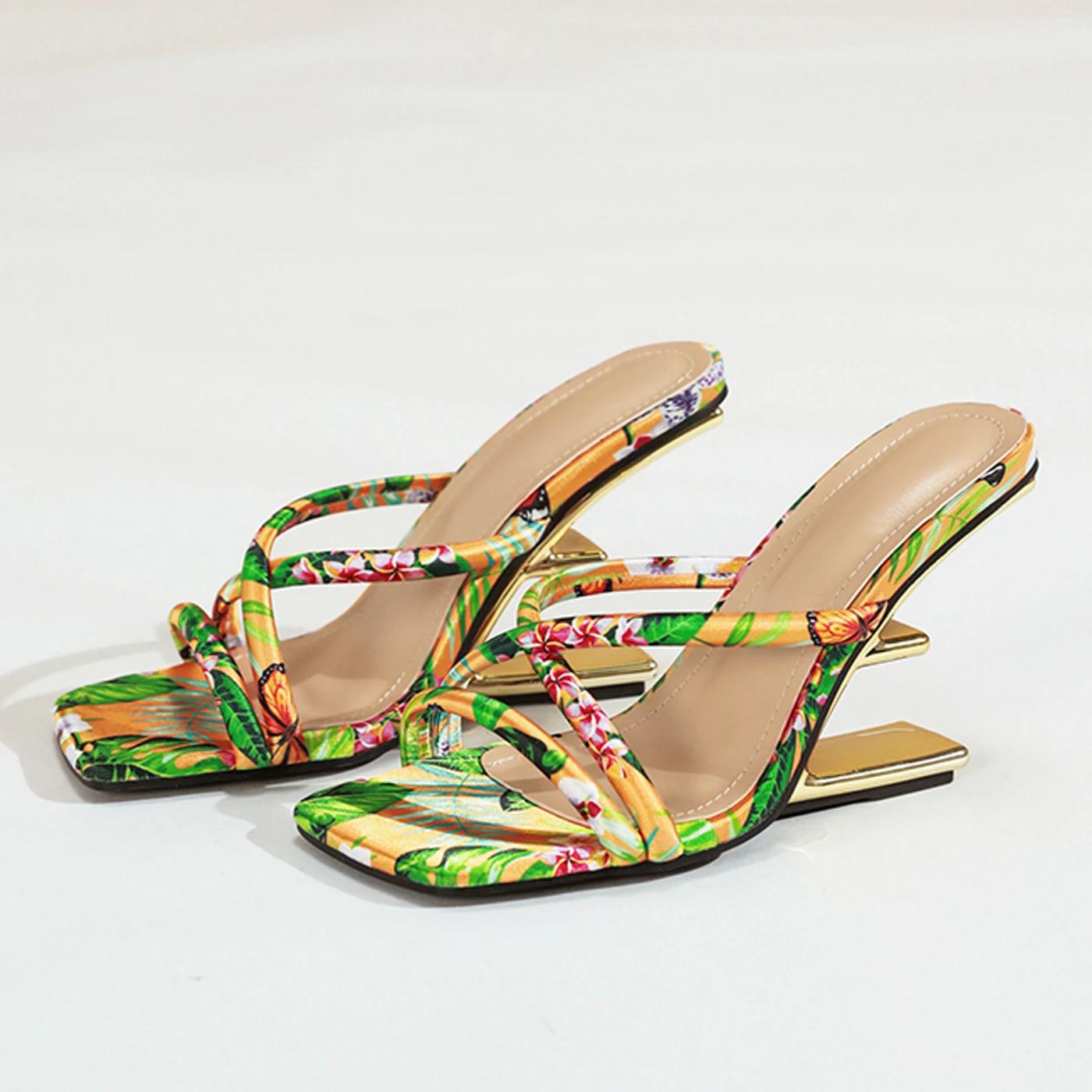 

Eilyken Color High Heeled Slippers Sexy Shallow Mouth Sandals Women Sexy Fashion Open Toe Hollow Out Wedges Heels Ladies Shoes 42